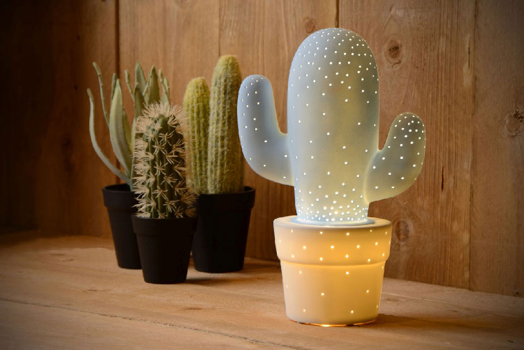 Lucide CACTUS - Table lamp - Ø 20 cm - Pastel Blue